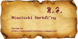Misolszki Harkány névjegykártya